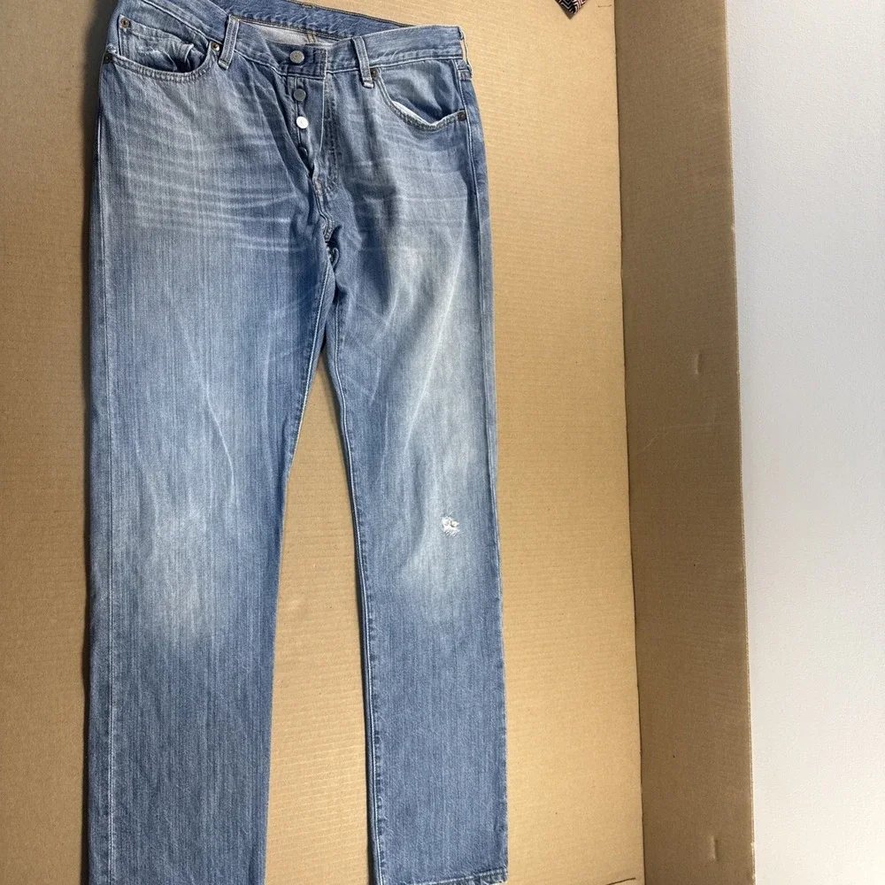 VTG‎ Levis 501 Jeans Mens 29x32 Light Wash Button Fly Denim Cowboy Y2K